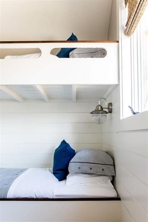 Nautical Cottage Boys Shared Bunkroom Is Clad In Shiplap And Boasts