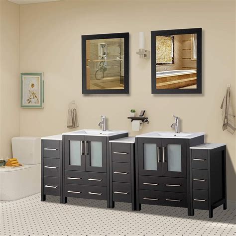 A double sink bathroom vanity can be an excellent investment that makes sharing a bathroom with a significant other or your kids easier. Vanity Art 84-Inch Double Sink Bathroom Vanity Set 13 | eBay