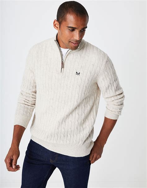 Mens Lambswool Half Zip Jumper From Crew Clothing Company