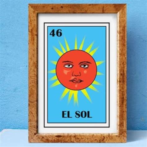 Mexican Loteria El Sol Loteria Mexican Folk Art Sun El Sol Etsy