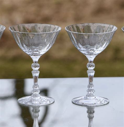 Vintage Crystal Cocktail Martini Glasses Set Of 4 Fostoria Niagara Circa 1940 1965 Craft