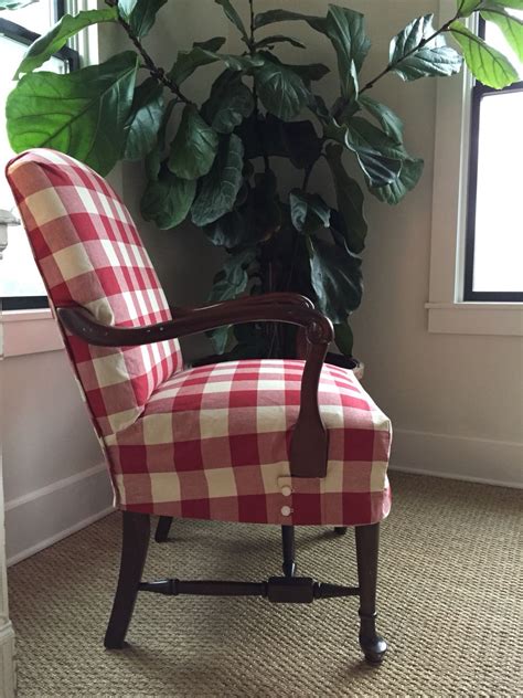 Create an inviting atmosphere with new living room chairs. Buffalo check slipcover | Slipcovers for chairs, Wingback ...