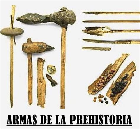 An Assortment Of Ancient Artifacts Displayed On A White Background With Words In Spanish And English