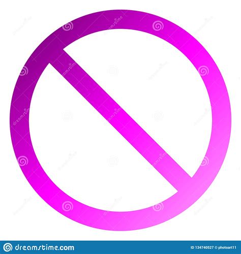 No Sign Purple Thin Gradient Isolated Vector Stock Vector