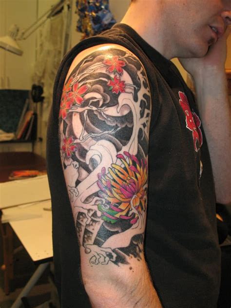 Explore cool japanese flower ink ideas with sleeves and samurais. Cherry Blossom Tattoos for Men - Ideas and Inspiration for ...