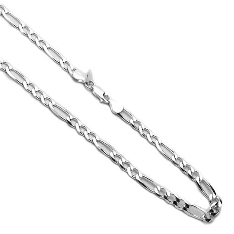 6mm 925 Sterling Silver Italian Solid Figaro Link Chain Necklace Made