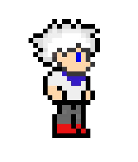 A Killua Pixel Art I Made I Used A Template So Its Not Really