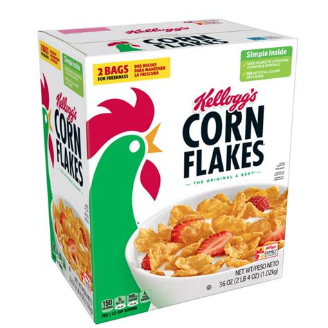 Kelloggs Corn Flakes Breakfast Cereal Original 2 Ct 36 Oz