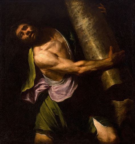 Samson In The Temple Painting By Luciano Borzone Pixels