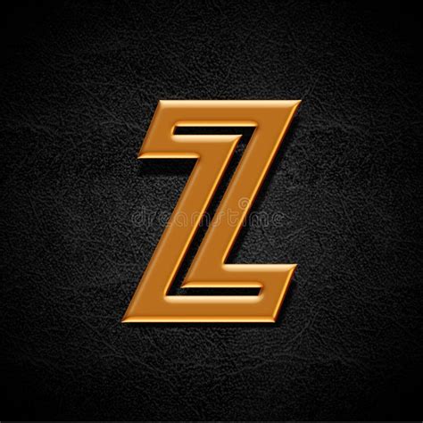 3d Alphabet Golden Letter Z On Dark Background Uppercase Font 3d