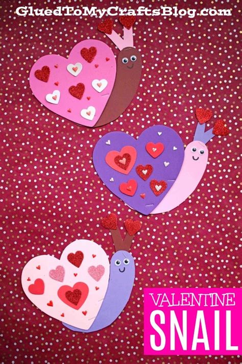 Craft Foam Heart Valentine Snails Kid Craft Glued To My Crafts