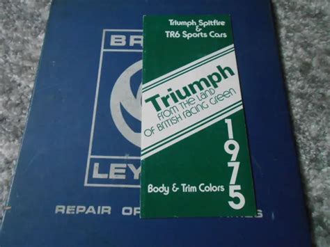 Original British Leyland 1975 Triumph Tr6 Spitfire Factory Color Chart