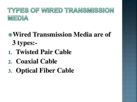 Wired Transmission Media