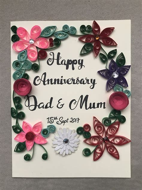 Parents' wedding anniversaries are one of the happiest times for the family. Happy Anniversary Card for Parents #diy #happyanniversary ...