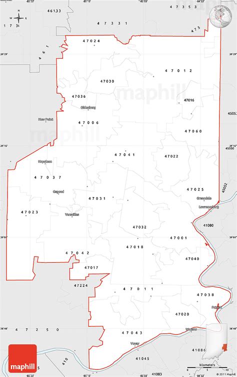 Silver Style Simple Map Of Zip Codes Starting With 470
