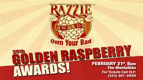 35th Razzie Awards Tickets 02 21 15