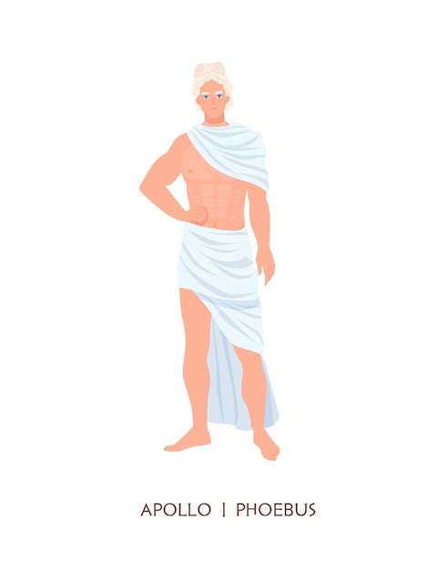 premium vector apollo or phoebus god or deity of art sun and healing in greek and roman