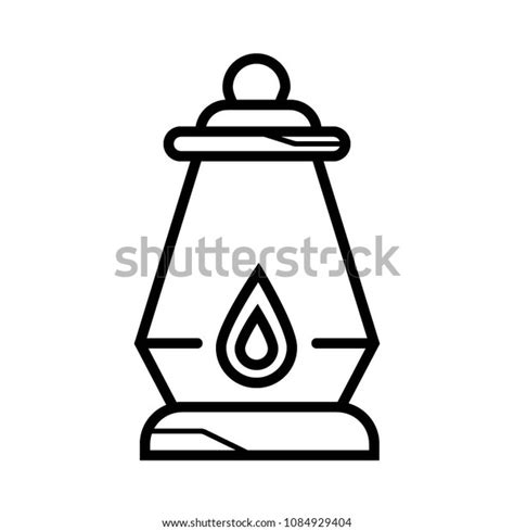 Vintage Camping Lantern Silhouette Isolated On Stock Vector Royalty
