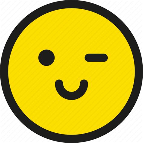 Blink Cartoon Emoji Emoticon Happy Smile Wink Icon