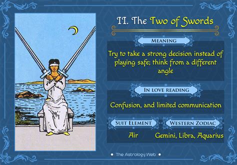 The Two Of Swords Tarot The Astrology Web Tarot Two Of Swords