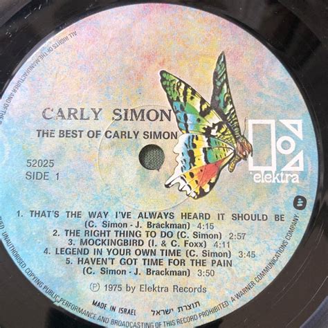 Carly Simon The Best Of Carly Simon Thats The Way Ive Always Heard