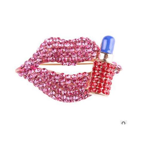 Pin Brooches Women Kiss Brooch Free Delivery Crystal Lips Pin Brooch 5 Pieceslot Aliexpress