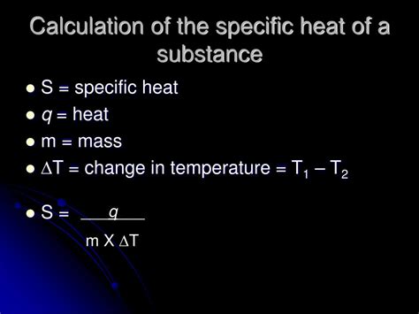 Calculation For Specific Heat