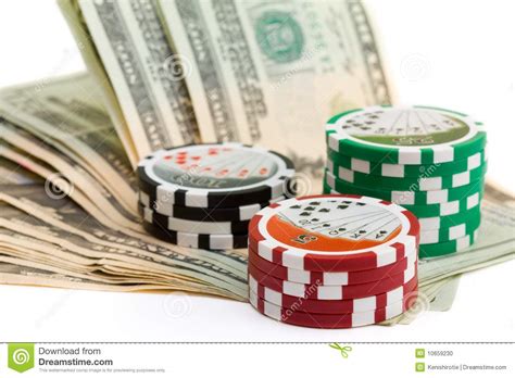 Must be of legal age to play poker! Poker Chips And Money Stock Photo - Image: 10659230