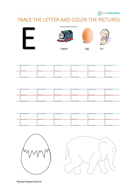 Alphabet Letter Tracing Ee Free Preschool
