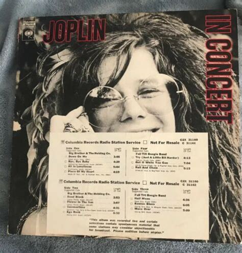 janis joplin joplin in concert original first press 2 lp with promo strip 1972