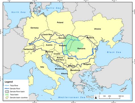 Map Of Danube River Basin And Tisza River Sub Basin Source Authors Download Scientific