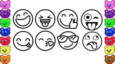 How To Draw And Color Emoji Faces Emoji Coloring Pages For Kids