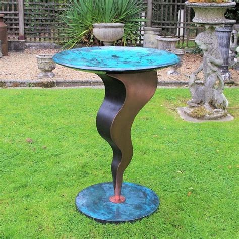 Metal Garden Bird Bath Contemporary Garden Sculpture Chris Bose