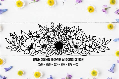 Flower Svg Floral Wedding Illustration Graphic By Dakhashop Creative Fabrica