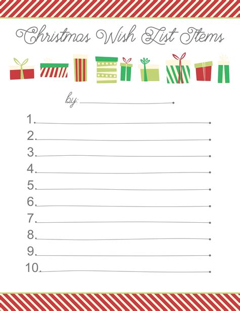 Kids Christmas Wish List Printable Printablee