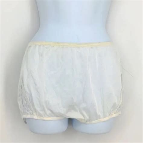 Vtg Vanity Fair White Semi Sheer Granny Panties Full Brief Nylon Panty