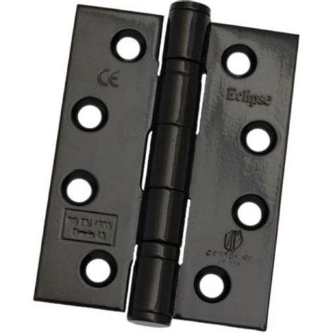 Double Ball Bearing Hinge Fire Rated 102 X 76 X 3mm Black Electro Plated Stainless Steel