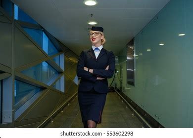 Portrait Attractive Russian Blonde Hair Airhostess Stock Photo Shutterstock