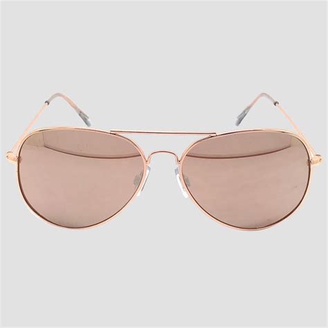 Womens Aviator Sunglasses With Rose Gold Lenses Wild Fable Gold