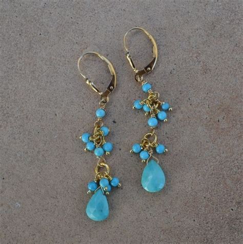 Sleeping Beauty Turquoise Earrings Gold Filled December Birthstone Etsy