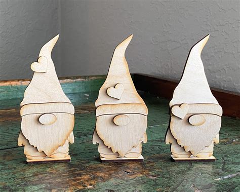 Set Of Diy Standing Gnome Cutouts Blank D Gnomes Etsy