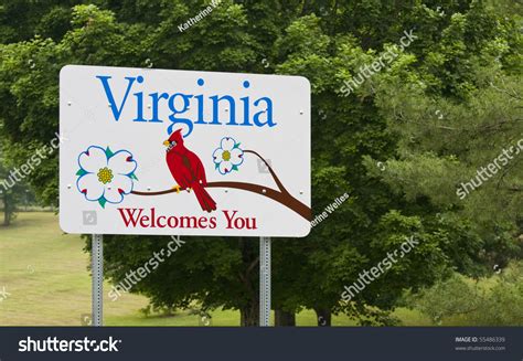 Welcome Sign Virginia State Line Stock Photo 55486339 Shutterstock