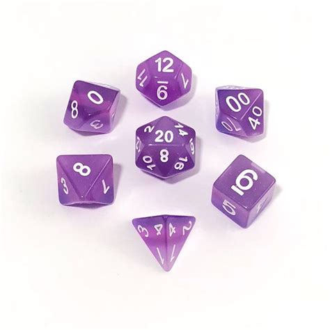 Purple Glitter Gradient Polyhedral Dice Set Hd Dice — Thediceoflife