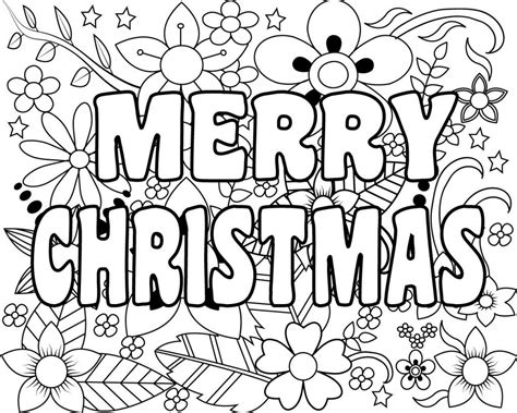 Christmas coloring pages for kids. Printable Merry Christmas Coloring Pages For Kids, Adults ...