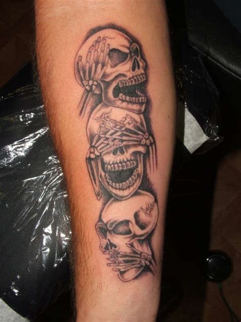See No Evil Hear No Evil Speak No Evil Skull Designs Evil Tattoos