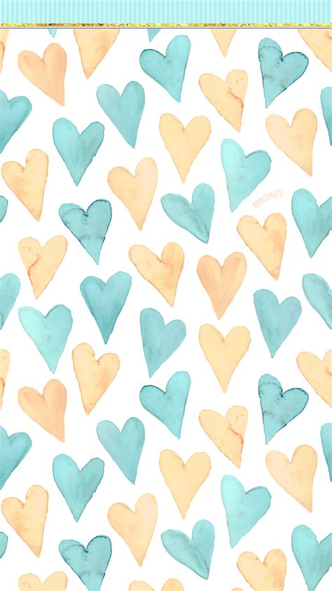 Phone Wallpapers Hd Cute Hearts With Golden Details By Bonton Tv