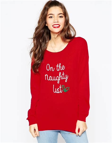 Asos Asos Christmas Jumper In ‘im On The Naughty List At Asos Tumblr Pics