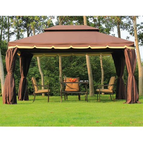 Alibaba.com offers 4,516 patio canopies products. 10âx13â Double Top Gazebo Canopy w/ Mesh Netting Curtains ...