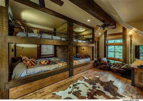 Bunk Bed For Basement Bunk Room Cabin Interior Design Cabin Bedroom