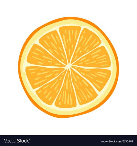 Hand Drawn Cartoon Orange Slice Royalty Free Vector Image